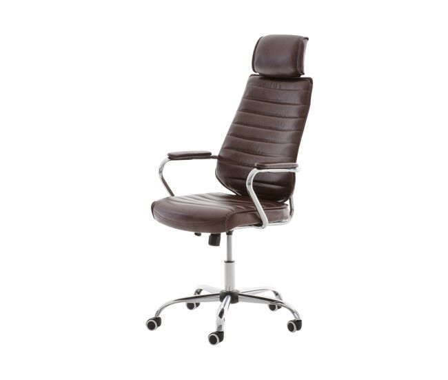 Silla de oficina rako tapizado en polipiel con asiento ergonómico y reposabrazos 60x67x117cm color wengue