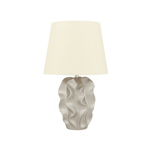 Candeeiro de mesa em cerâmica ALLIKA cremebranco dourado 46 cm
