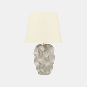 Candeeiro de mesa em cerâmica ALLIKA cremebranco dourado 46 cm