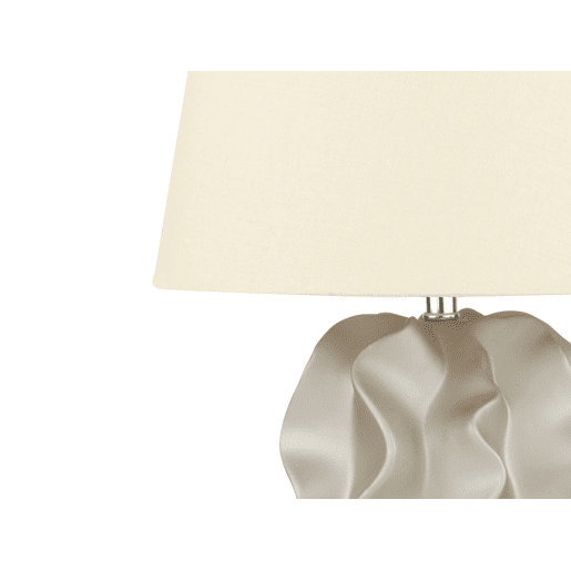 Candeeiro de mesa em cerâmica ALLIKA cremebranco dourado 46 cm