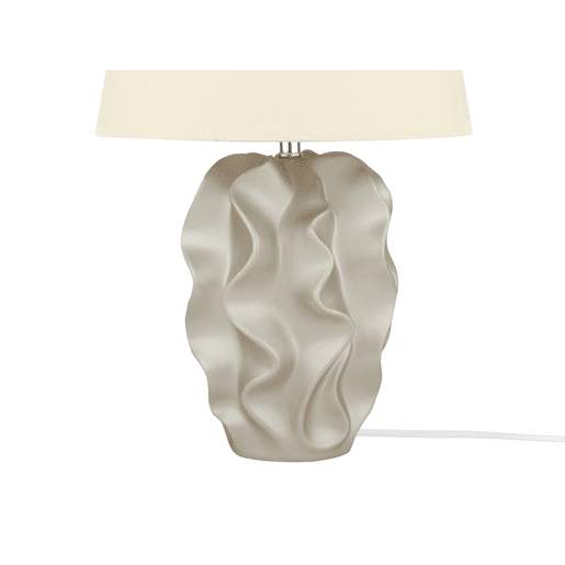 Candeeiro de mesa em cerâmica ALLIKA cremebranco dourado 46 cm