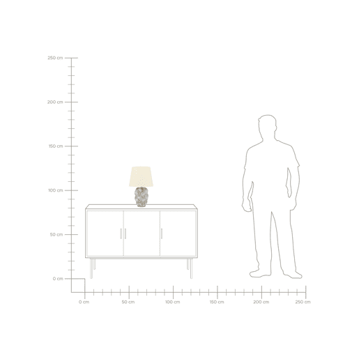 Candeeiro de mesa em cerâmica ALLIKA cremebranco dourado 46 cm