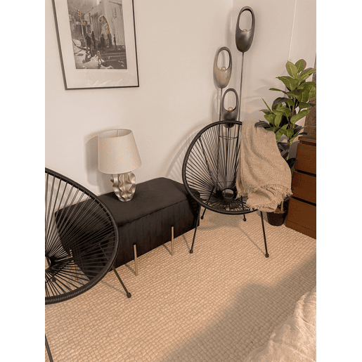 Candeeiro de mesa em cerâmica ALLIKA cremebranco dourado 46 cm