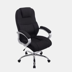 Cadeira de escritório XXL Apoll em tecido com assento ergonómico e apoios de braços 66x70x113cm Cor Preto