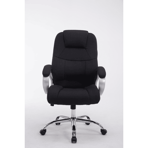 Cadeira de escritório XXL Apoll em tecido com assento ergonómico e apoios de braços 66x70x113cm Cor Preto