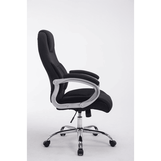 Cadeira de escritório XXL Apoll em tecido com assento ergonómico e apoios de braços 66x70x113cm Cor Preto