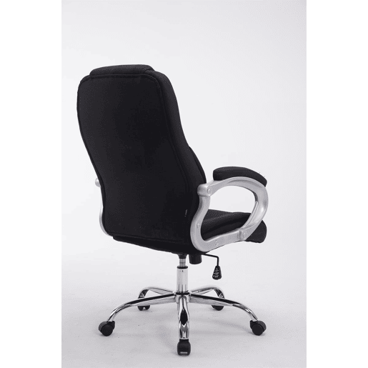 Cadeira de escritório XXL Apoll em tecido com assento ergonómico e apoios de braços 66x70x113cm Cor Preto