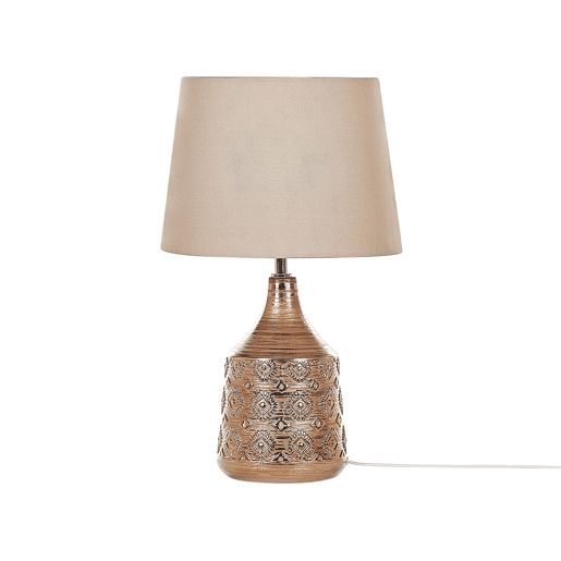 Candeeiro de mesa WARI Cerâmica Castanho dourado