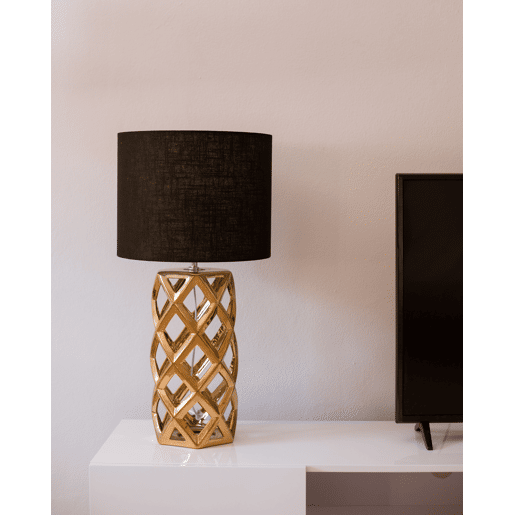 Candeeiro de mesa SELJA Cerâmica Dourado