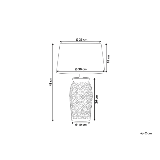 Candeeiro de mesa KHOPER Cerâmica Cinzento