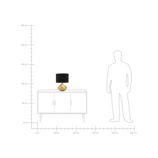 Candeeiro de mesa dourado 42 cm KUBAN