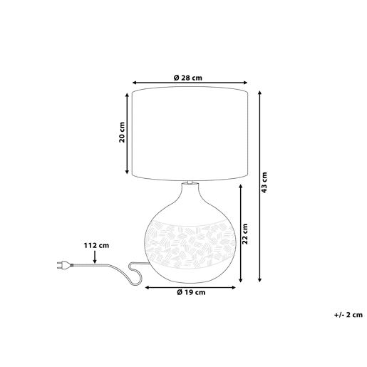 Candeeiro de mesa moderno YAKIMA cinzentoprata 28x43 cm