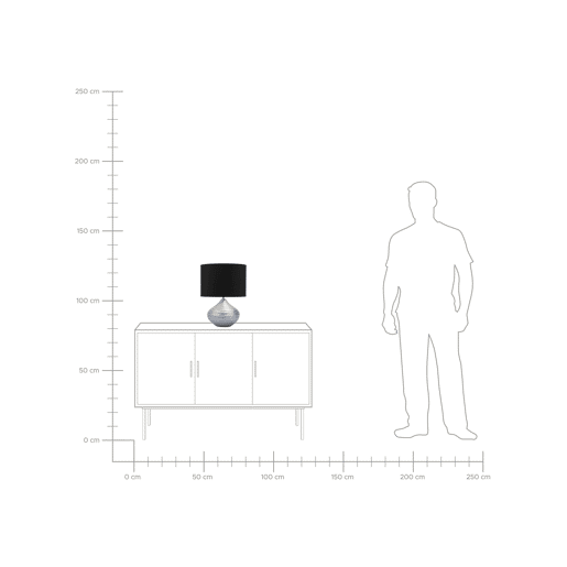 Candeeiro de mesa KUBAN Cerâmica Prateado