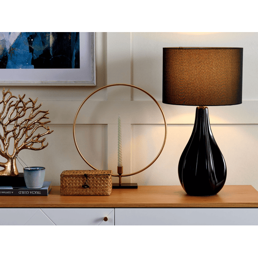 Candeeiro de mesa SANTEE Porcelana Preto