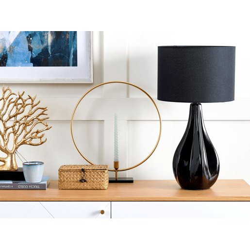 Candeeiro de mesa SANTEE Porcelana Preto