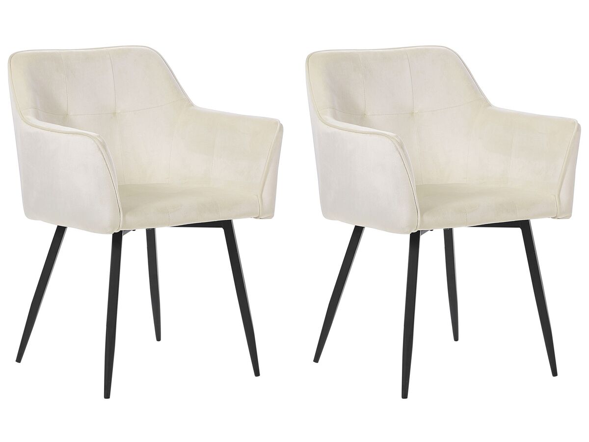 Beliani Silla de comedor JASMIN Crema