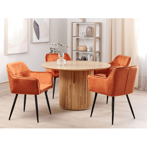Conjunto de 2 cadeiras de jantar JASMIN Veludo Laranja