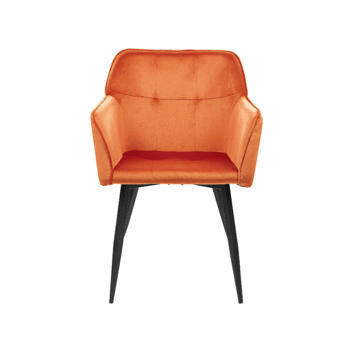 Conjunto de 2 cadeiras de jantar JASMIN Veludo Laranja