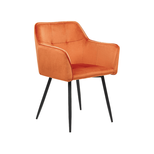 Conjunto de 2 cadeiras de jantar JASMIN Veludo Laranja