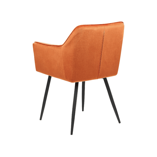 Conjunto de 2 cadeiras de jantar JASMIN Veludo Laranja