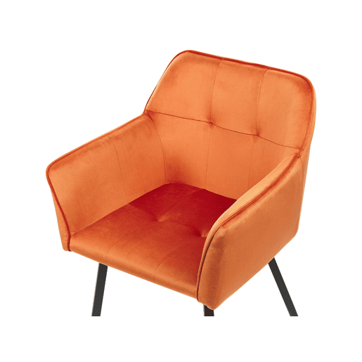 Conjunto de 2 cadeiras de jantar JASMIN Veludo Laranja