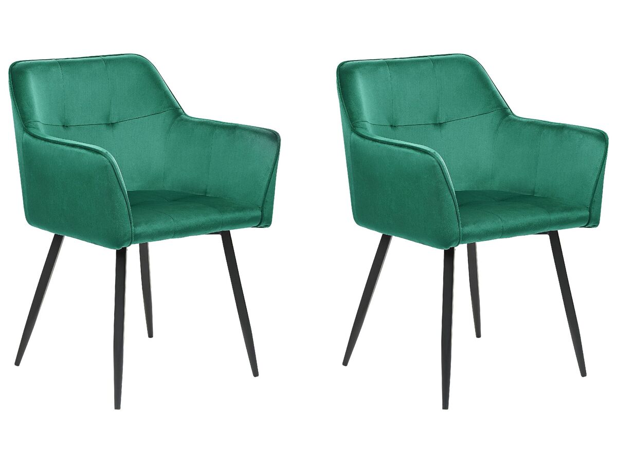 Beliani Silla de comedor JASMIN Verde Oscuro