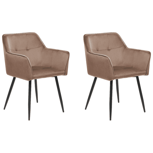 Conjunto de 2 cadeiras de jantar JASMIN Veludo Castanho