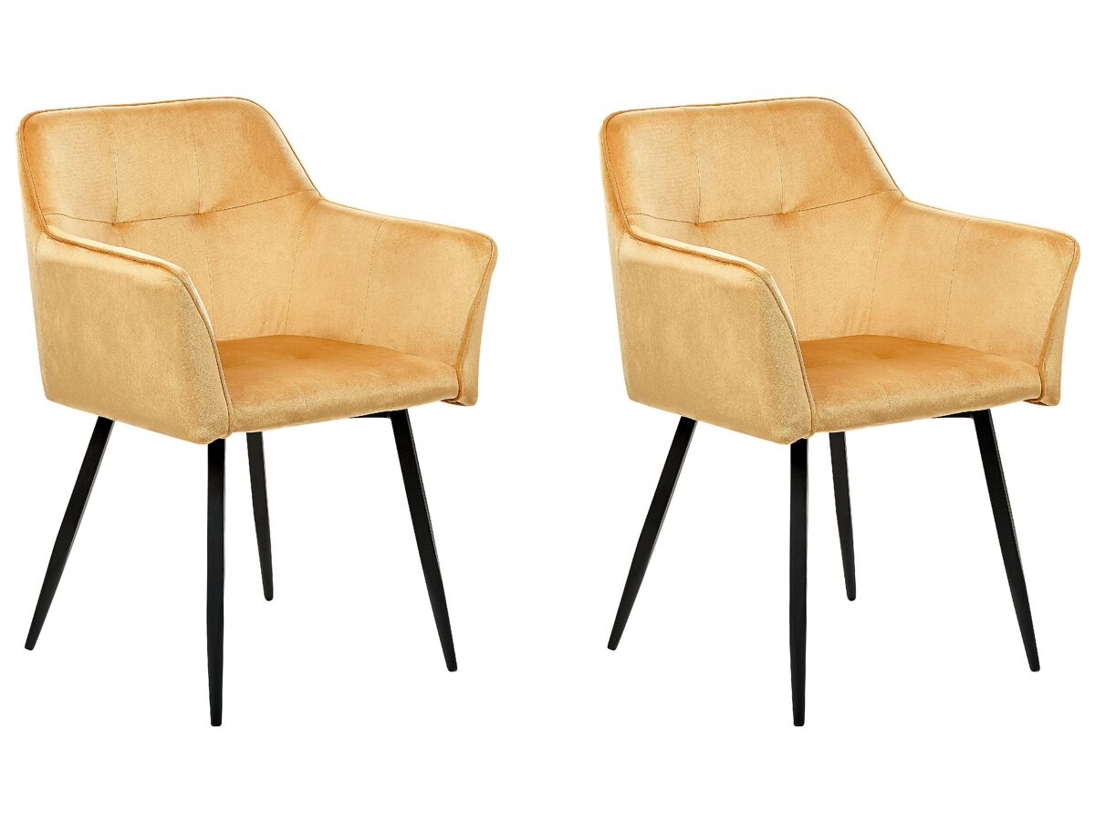 Beliani Silla de comedor JASMIN Mostaza