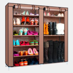 Sapateira de tecido para sapatos e botas com portas de correr 110x120x30 cm