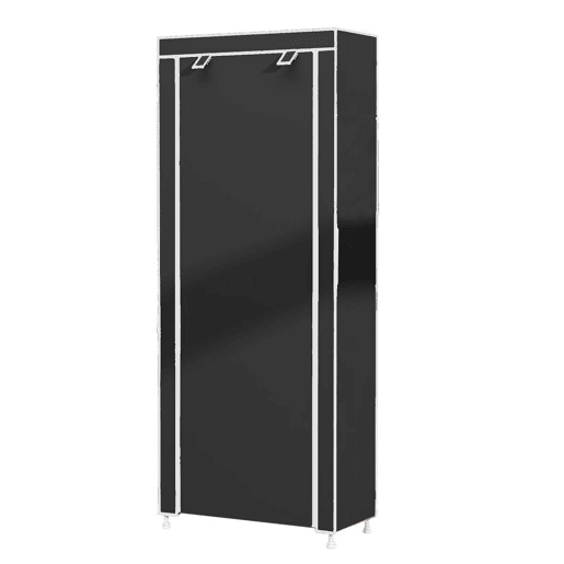Armário de sapato de tecido com portas de zíper 160x60x30 cm