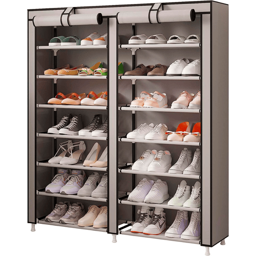 Sapateira Tecido para Calçados com 2 Portas com Zíper 125x92x28,5cm, 28 pares.