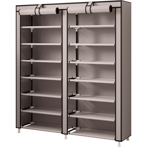Sapateira Tecido para Calçados com 2 Portas com Zíper 125x92x28,5cm, 28 pares.
