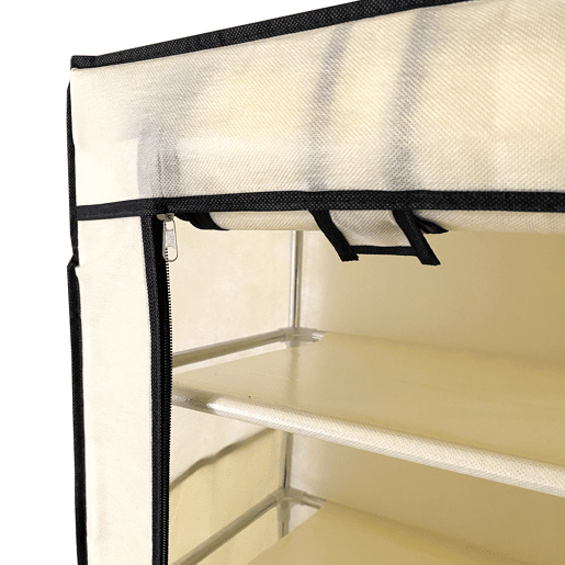 Sapateira de Tecido para Calçados com Porta Zip e Bolsos Laterais 160x88x30cm, 27 pares.