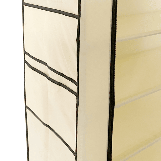 Sapateira de Tecido para Calçados com Porta Zip e Bolsos Laterais 160x88x30cm, 27 pares.