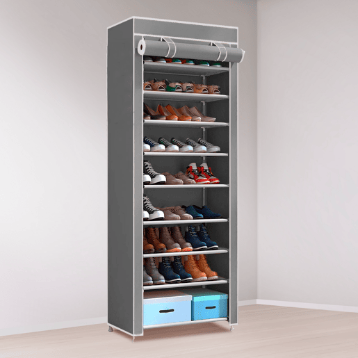 Sapateira de tecido com portas de correr 160x60x30 cm