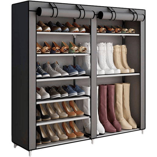 Sapateira de Tecido para Sapatos e Botas com Portas Zip 110x120x30 cm Sapateira de Tecido para Sapatos e Botas com Portas Zip 110x120x30 cm