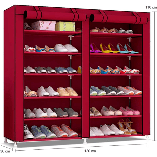 Sapateira de tecido com portas de correr 110x120x30 cm Sapateira de tecido com portas de correr 110x120x30 cm