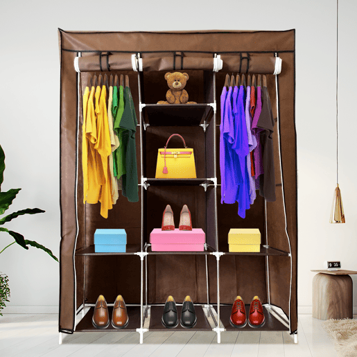 Armário Penteadeira Tecido Com Portas Zip e Bolsos Laterais Nyana Home Medidas 170x127x45cm Armário Penteadeira Tecido Com Portas Zip e Bolsos Laterais Nyana Home Medidas 170x127x45cm