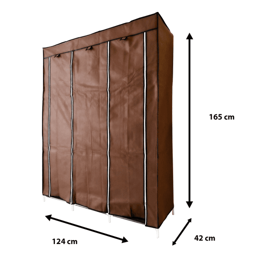Armário Penteadeira Tecido Com Portas Zip e Bolsos Laterais Nyana Home Medidas 170x127x45cm Armário Penteadeira Tecido Com Portas Zip e Bolsos Laterais Nyana Home Medidas 170x127x45cm