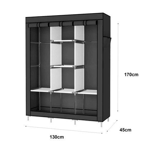 Armário Penteadeira Tecido Com Portas Zip e Bolsos Laterais Nyana Home Medidas 170x127x45cm Armário Penteadeira Tecido Com Portas Zip e Bolsos Laterais Nyana Home Medidas 170x127x45cm