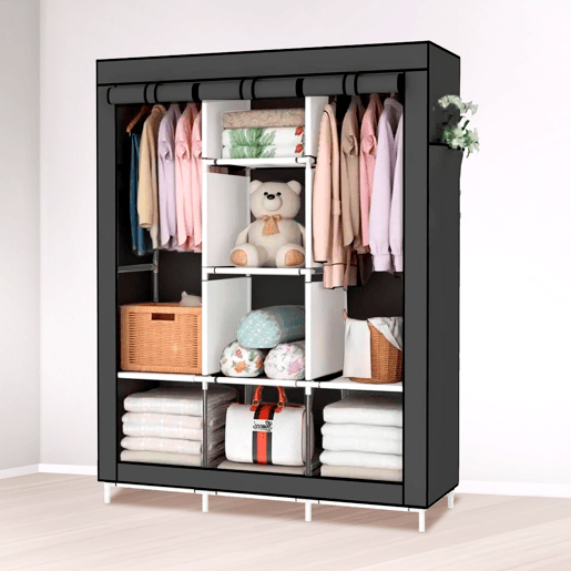 Armário Penteadeira Tecido Com Portas Zip e Bolsos Laterais Nyana Home Medidas 170x127x45cm Armário Penteadeira Tecido Com Portas Zip e Bolsos Laterais Nyana Home Medidas 170x127x45cm