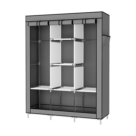 Armário Penteadeira Tecido Com Portas Zip e Bolsos Laterais Nyana Home Medidas 170x127x45cm