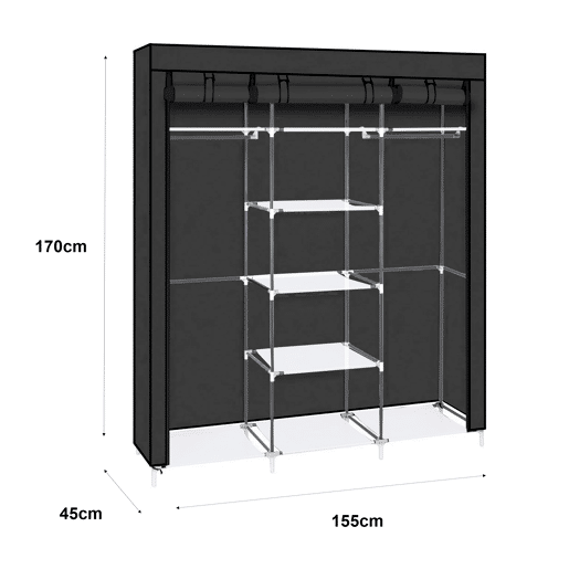 Guarda-roupa Tecido Nyana Home 170x150x45cm, 3 portas, 7 furos, 1 guarda-roupa Guarda-roupa Tecido Nyana Home 170x150x45cm, 3 portas, 7 furos, 1 guarda-roupa
