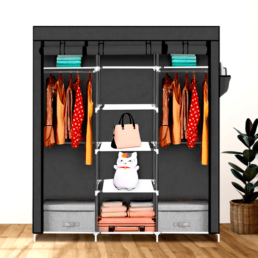 Guarda-roupa Tecido Nyana Home 170x150x45cm, 3 portas, 7 furos, 1 guarda-roupa Guarda-roupa Tecido Nyana Home 170x150x45cm, 3 portas, 7 furos, 1 guarda-roupa