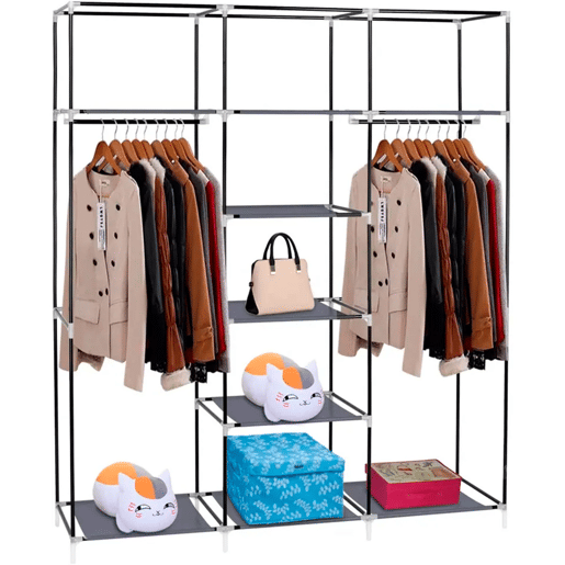 Guarda-roupa Tecido Nyana Home 170x150x45cm, 3 portas, 7 furos, 1 guarda-roupa Guarda-roupa Tecido Nyana Home 170x150x45cm, 3 portas, 7 furos, 1 guarda-roupa