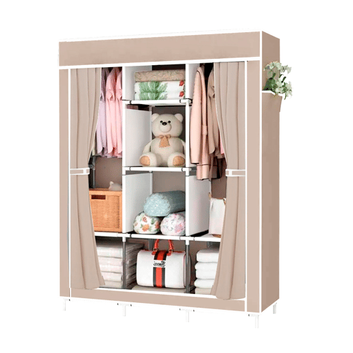 Armário Penteadeira Tecido Com Portas Zip e Bolsos Laterais Nyana Home Medidas 170x127x45cm Armário Penteadeira Tecido Com Portas Zip e Bolsos Laterais Nyana Home Medidas 170x127x45cm