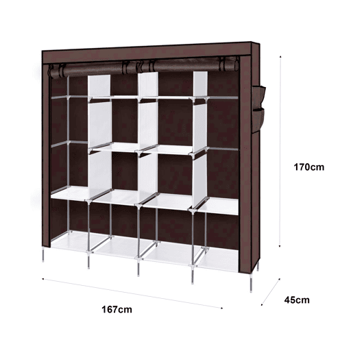 Guarda-roupa Tecido Com Portas Zip e Bolsos Laterais Nyana Home Medidas 170x167x45cm Guarda-roupa Tecido Com Portas Zip e Bolsos Laterais Nyana Home Medidas 170x167x45cm