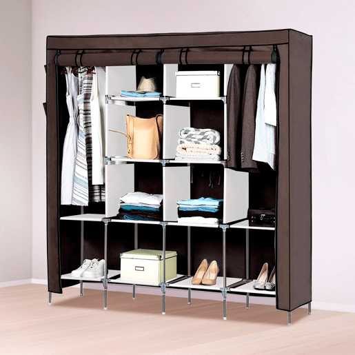 Guarda-roupa Tecido Com Portas Zip e Bolsos Laterais Nyana Home Medidas 170x167x45cm Guarda-roupa Tecido Com Portas Zip e Bolsos Laterais Nyana Home Medidas 170x167x45cm