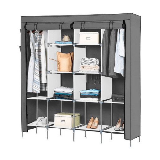 Guarda-roupa Tecido Com Portas Zip e Bolsos Laterais Nyana Home Medidas 170x167x45cm Guarda-roupa Tecido Com Portas Zip e Bolsos Laterais Nyana Home Medidas 170x167x45cm