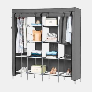 Guarda-roupa Tecido Com Portas Zip e Bolsos Laterais Nyana Home Medidas 170x167x45cm